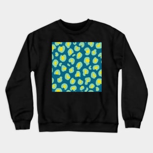 Leopard Print in Peacock Blue Crewneck Sweatshirt